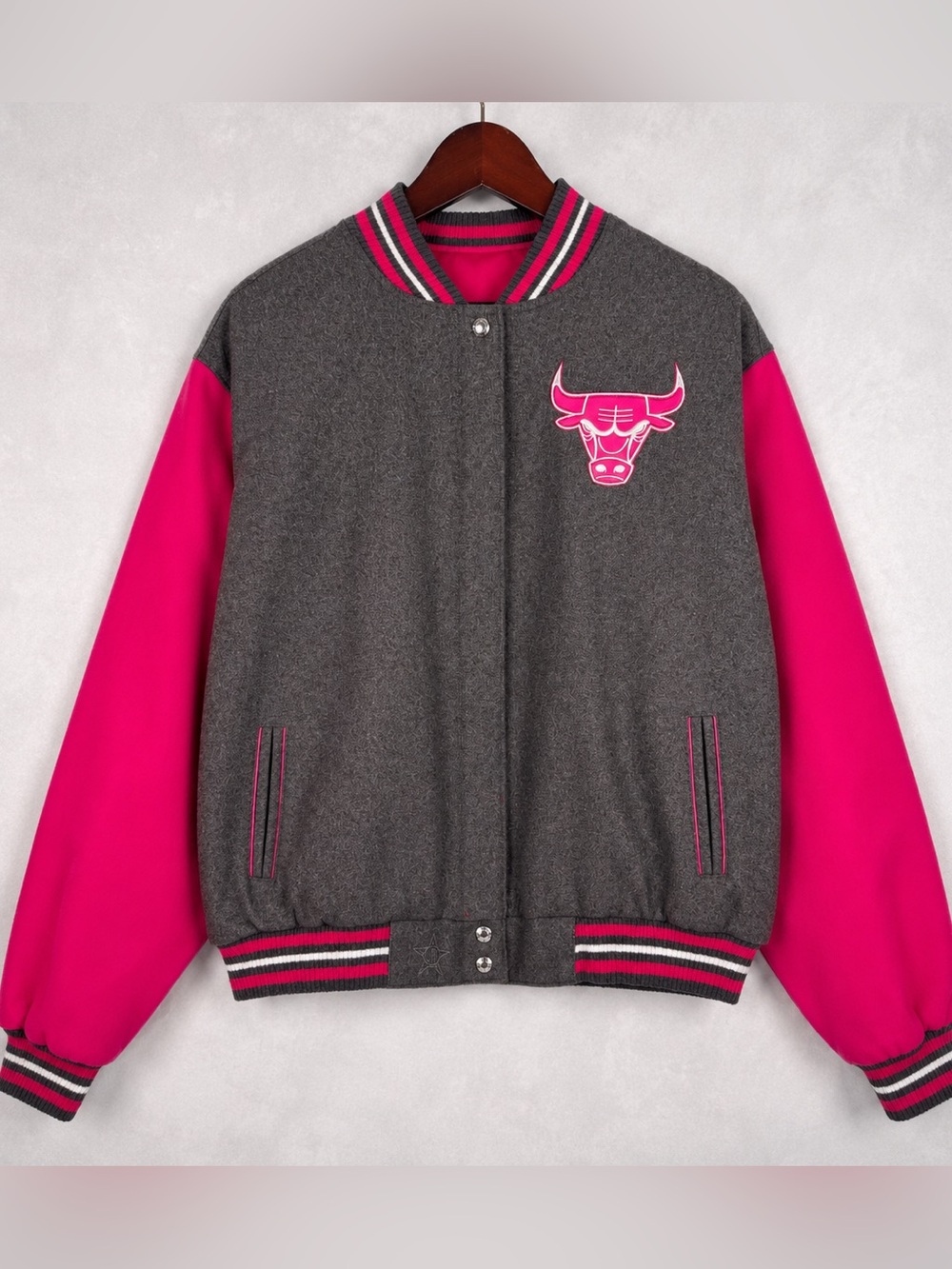 JH Design Chicago Bulls Reversible Wool Leather Varsity Jacket 2XL